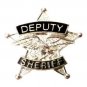 Deputy Sheriff Tie Tac 5 Point Star Eagle Officer Professional Nickel P3803N