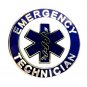 Emergency Technician Collar Pin Device Silver Blue Star Life Two Tac Backs 60S2