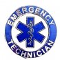 Emergency Technician Collar Pin Device Silver Blue Star Life Two Tac Backs 60S2