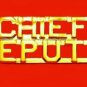 Chief Deputy Collar Pin Device Set Sheriff Department Gold Cut Out Letters 2212G