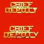 Chief Deputy Collar Pin Device Set Sheriff Department Gold Cut Out Letters 2212G