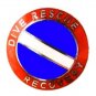 Dive Rescue Recovery Lapel Pin Collar Nickel Diving Team Scuba Diver Flag 68S1 M
