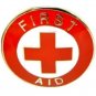 First Aid Red Cross Collar Pin Device Nickel Trim Double Clutch Backs 69S2 New