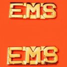 EMS Collar Pin Set  Emergency Medical Services Gold Cut Out Letters 2466 New