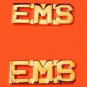 EMS Collar Pin Set  Emergency Medical Services Gold Cut Out Letters 2466 New