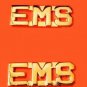 EMS Collar Pin Set  Emergency Medical Services Gold Cut Out Letters 2466 New