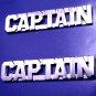 Captain Collar Pin Set Nickel Cut Out Letters Police Security Officer Rank 2423