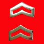 Corporal Chevron Collar Device Pin Set 1" Rank Insignia Police Nickel 763 New