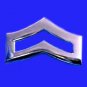 Corporal Chevron Collar Device Pin Set 1" Rank Insignia Police Nickel 763 New