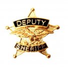 Deputy Sheriff Tie Tac 5 Point Star Eagle Tack Officer Professional Gold P3802G