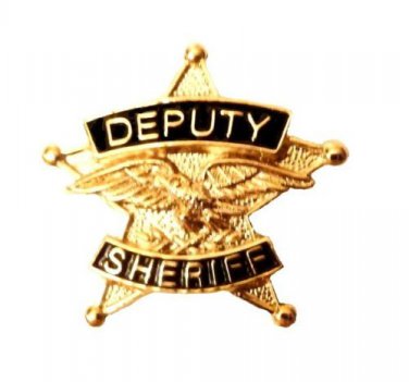Deputy Sheriff Tie Tac 5 Point Star Eagle Tack Officer Professional Gold P3802G