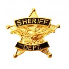 Sheriff Department Tie Tac 5 Point Star Eagle Officer Gold Plated P3800G
