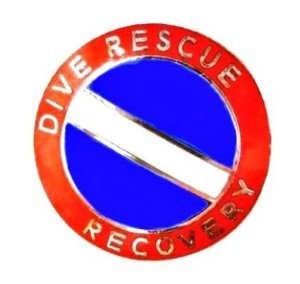 Dive Rescue Recovery Lapel Pin Collar Nickel Diving Team Scuba Diver Flag 68S1 M