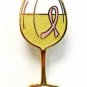 Pink Ribbon Pin Wine Glass Goblet Breast Cancer Awareness Sparkling Wines New