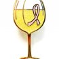 Pink Ribbon Pin Wine Glass Goblet Breast Cancer Awareness Sparkling Wines New