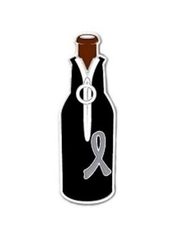 Sciatic Pain Gray Awareness Ribbon Beer Bottle Koozie Huggie Cover Lapel Pin New