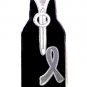 Sciatic Pain Gray Awareness Ribbon Beer Bottle Koozie Huggie Cover Lapel Pin New