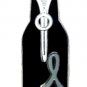 Sciatic Pain Gray Awareness Ribbon Beer Bottle Koozie Huggie Cover Lapel Pin New