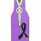 Hodgkin's Disease Awareness Purple Ribbon Beer Bottle Koozie Huggie Pin New