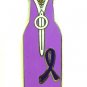 Crohn's Disease Awareness Purple Ribbon Beer Bottle Koozie Huggie Cover Pin New