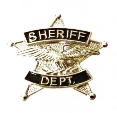 Sheriff Department Tie Tac 5 Point Star Nickel Plated Eagle Officer 3801 N New
