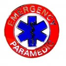 Emergency Paramedic Collar Pin Device Two Post Silver Red Blue Star of Life 64S2