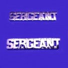 Sergeant Collar Pin Set Cut Out Letters Police Security Officer Rank Nickel 2427