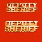 Deputy Sheriff Collar Pin Device Cut Out Letters Set of 2 Police 1/4" Gold P2216