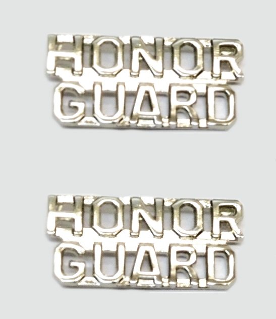 Honor Guard Collar Pin Set Fire Dept Police Military Nickel Cut Out ...