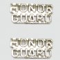 Honor Guard Collar Pin Set Fire Dept Police Military Nickel Cut Out Letters 2227