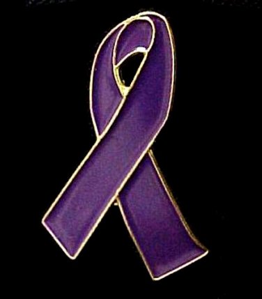 Purple Awareness Ribbon Pin Cancer Event Relay For Life