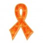 Leukemia Awareness Pin Orange Ribbon Bling Sparkle New
