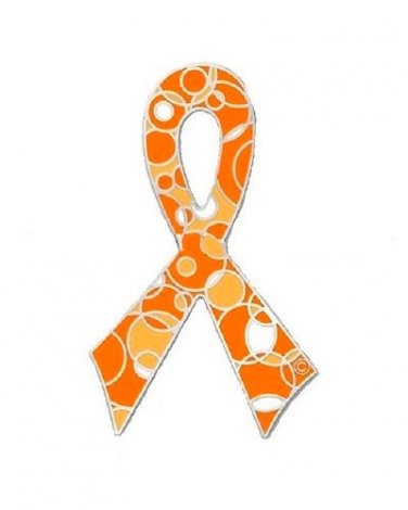 Agent Orange Pin Awareness Ribbon Retro Bubble New