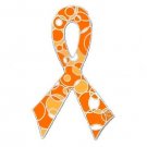 Leukemia Awareness Pin Orange Ribbon Retro Bubble New