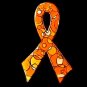 Animal Cruelty Pin Orange Awareness Ribbon Retro New