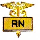 RN Inlaid Pin Caduceus Registered Nurse Gold 3501G New