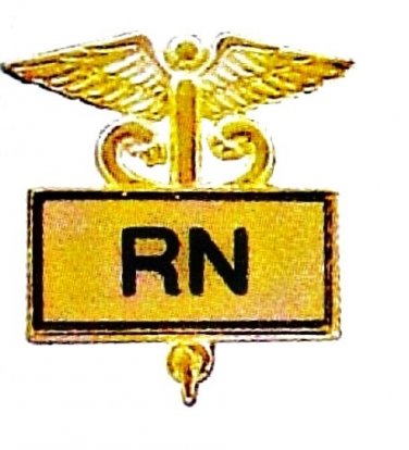 RN Inlaid Pin Caduceus Registered Nurse Gold 3501G New