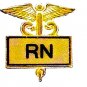 RN Inlaid Pin Caduceus Registered Nurse Gold 3501G New