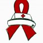 Huffing Awareness Pin Red Ribbon Support Nurse Cap New