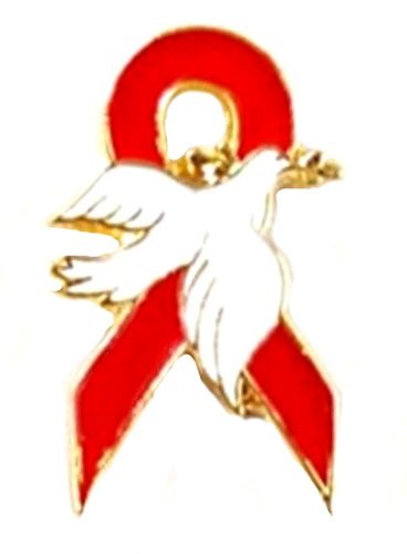 Dysautonomia Awareness Lapel Pin Red Ribbon White Dove Support New