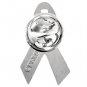 Dysautonomia Awareness Month is March Red Ribbon Lapel Pin Silver Trim New