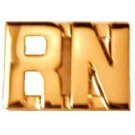 RN Collar Pin Set Gold Cut Out Letters Registered Nurse Nursing 2456 3/8" Tall