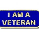 I Am A Veteran Lapel Pin Blue Gold Support Military Vets Hat Tac Patriotic New