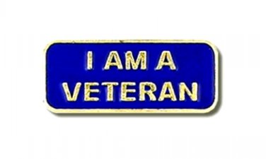 I Am A Veteran Lapel Pin Blue Gold Support Military Vets Hat Tac Patriotic New