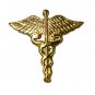 Caduceus Lapel Pin Tac Wings Medical Officer Gold Plate Cap Collar Serpent New