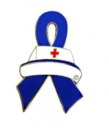 Dysautonomia Awareness Month is March Nurse Cap Red Cross Blue Ribbon Pin New