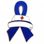 Dysautonomia Awareness Month is March Nurse Cap Red Cross Blue Ribbon Pin New