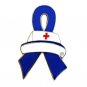 Dysautonomia Awareness Month is March Nurse Cap Red Cross Blue Ribbon Pin New
