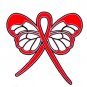 Dysautonomia Awareness Month is March Red Ribbon Butterfly Lapel Pin New