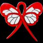 Dysautonomia Awareness Month is March Red Ribbon Butterfly Lapel Pin New